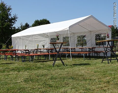 Zelt im Garten Bergschreinerhof Wolferstadt