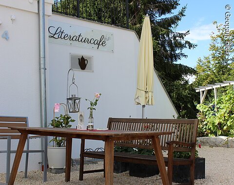 Terrasse im Literaturcafé Lindle