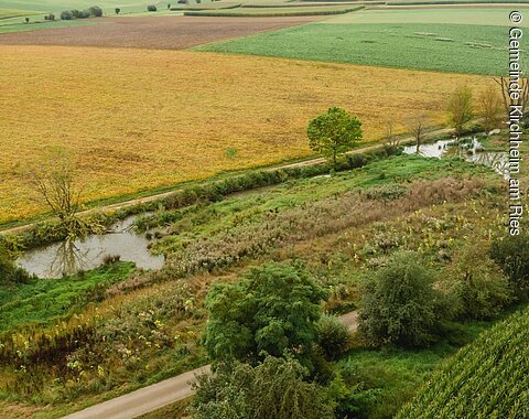 Biberlebnispfad Benzenzimmern Luftbild auf den Bibererlebnispfad