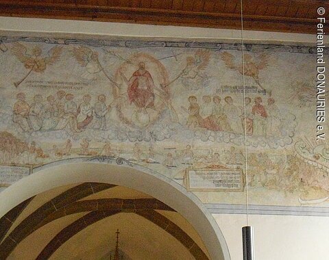 Eine Wandmalerei in der Pfarrkirche St. Blasius