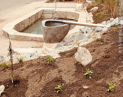 Blick auf den Zufluss in die Kneippanlage