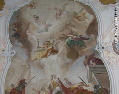 Ein Deckenfresko von J.B. Enderle in der Pfarrkirche St. Margaretha