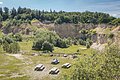 Lufbildaufnahme des im Sonnenschein liegenden Geotops Lindle