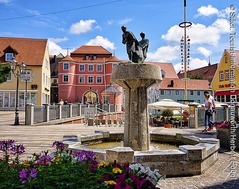 Donauwörth - der Fischerbrunnen auf der Altstadinsel Ried