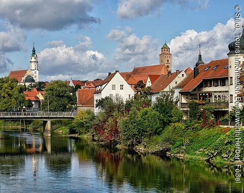 Donauwörth- Blick von der Wörnitz auf die historische Altstadt