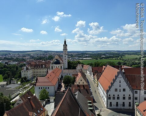 Donauwörth - Blick vom Turm des Liebfrauenmünster zur Wallfahrtskirche Heilig Kreuz