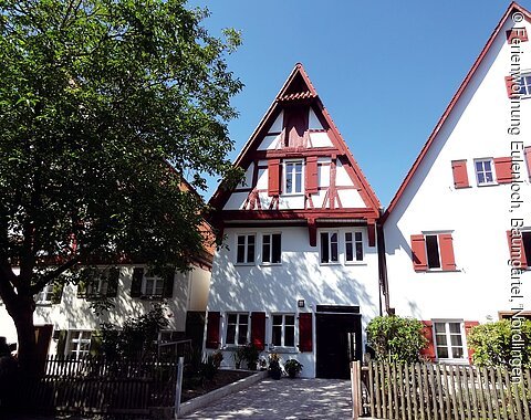 Ein altes Gerberhaus mit Fachwerk in der Altstadt von Nördlingen