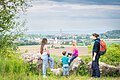 Ausblick vom Erlebnis-Geotop Lindle zum Nördlinger Turm "Daniel"