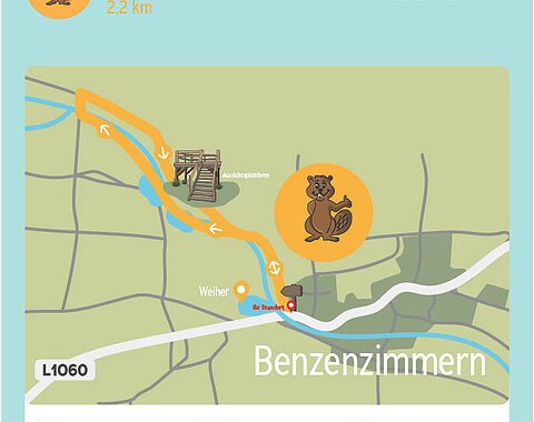 Biber- und Baumlehrpfad Tafel Biber- und Baumlehrpfad auf Tafel erklärt