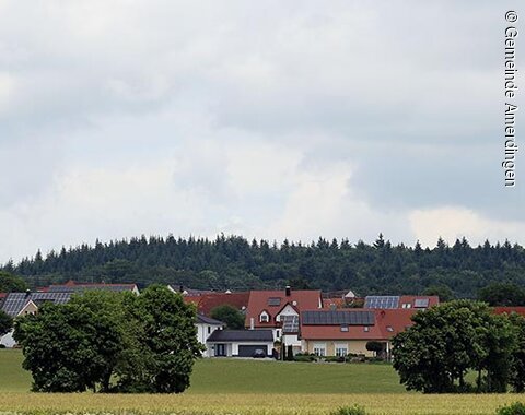 Ortsansicht Bollstadt Bollstadt mit Sendeturm im Hintergrund