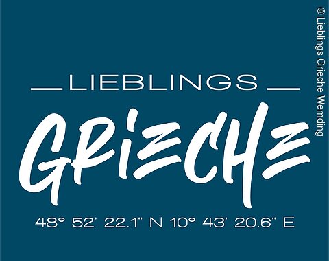 Das Betriebslogo des "Lieblings Griechen" in Wemding