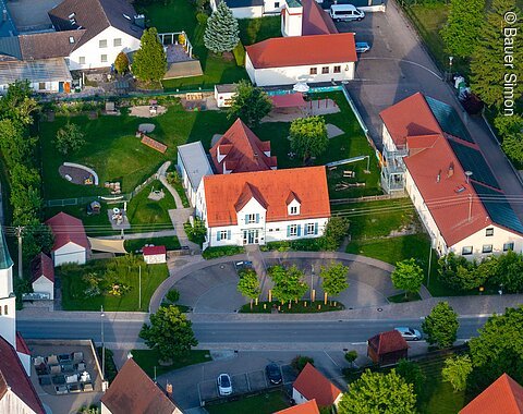 Luftaufnahme des Ortsteils Feldheim