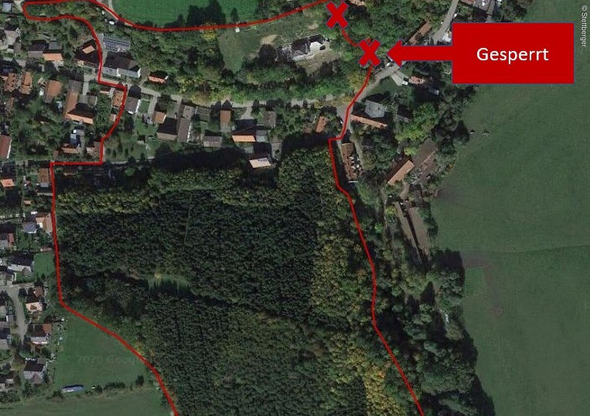 Bereich Sperrrung Holzen Allmannshofen