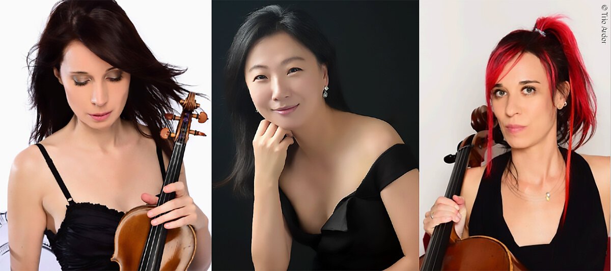 Das Trio Ardor mit den preisgekrönten Geschwistern Angela Rossel (Violine), Ruth Rossel (Cello) in Begleitung von Mimi Park (Klavier)